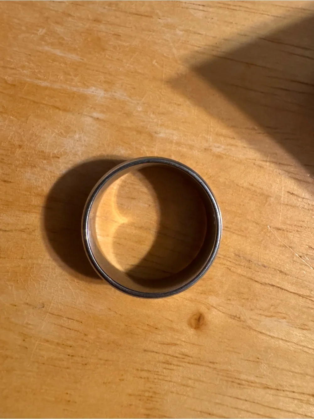 Silver Tone Blue and Brown Band Ring